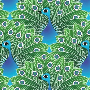 Peacocks boho blues