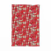 BYF9 - Large - Scattered Contemporary Plaid in Poinsettia Red and Sage Green