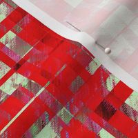 BYF9 - Large - Scattered Contemporary Plaid in Poinsettia Red and Sage Green