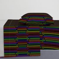 Rainbow rectangles on a black background