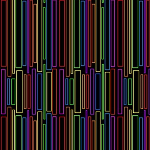 Rainbow rectangles on a black background
