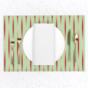 BYF9 - Red Poinsettia Gradient Stripes on Pastel Green