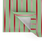 BYF9 - Red Poinsettia Gradient Stripes on Pastel Green