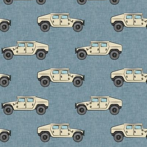 utility vehicles - military vehicles - tan on dusty blue - LAD19