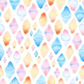 Rhombi in blue, orange and pink