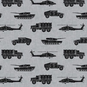 military vehicles - army - black on grey - LAD19