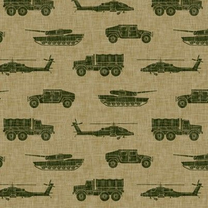 military vehicles - army - green on tan - LAD19