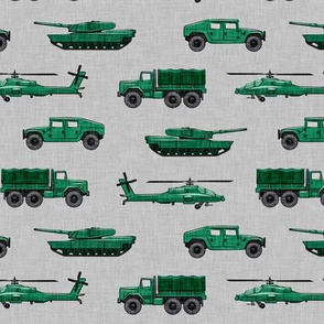 military vehicles 2 - army - green on grey - LAD19