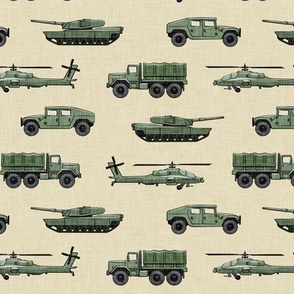 military vehicles 2 - army - green on light tan - LAD19