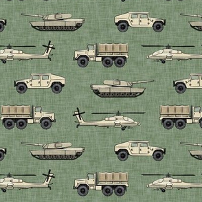 military vehicles 2 - army - tan on green - LAD19