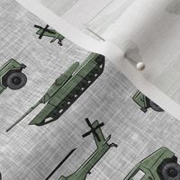 military vehicles 2 - army - green on grey - LAD19