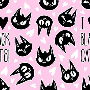 I Love Black Cats - pink