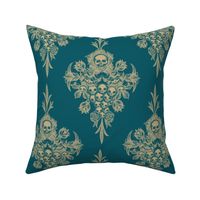 Skullflower Damask - turquoise