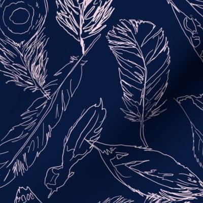 Fancy Feathers // Blush on Navy