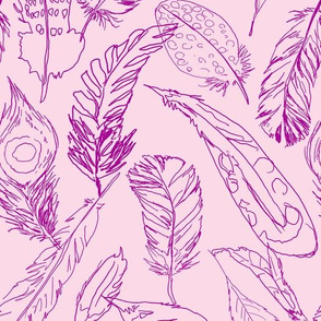 Fancy Feathers // Fuchsia on Blush