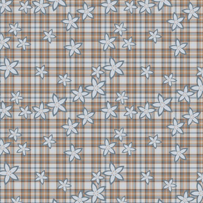 Plaid and flower pattern