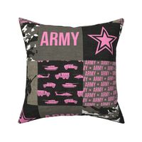 Army - Patchwork fabric - Soldier Military -  pink  - LAD19