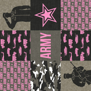 Army - Patchwork fabric - Soldier Military -  pink (90) - LAD19
