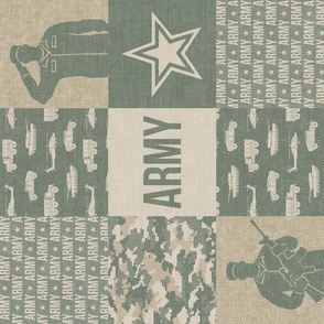 Army - Patchwork fabric - Soldier Military -  OG light (90) - LAD19