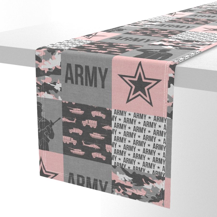 Army - Patchwork fabric - Soldier Military -  pink and grey - LAD19