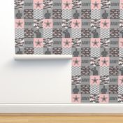 Army - Patchwork fabric - Soldier Military -  pink and grey - LAD19