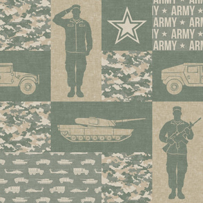 Army - Patchwork fabric - Full Soldier Military - OG light - LAD19