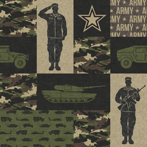 Army - Patchwork fabric - Full Soldier Military - OG  - LAD19