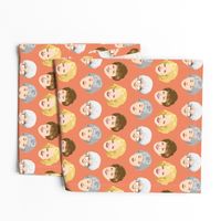 Golden Girls Faces - Large Coral