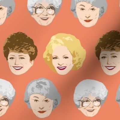 Golden Girls Faces - Large Coral