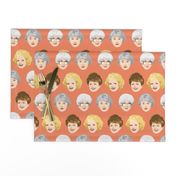 Golden Girls Faces - Large Coral