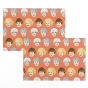 Golden Girls Faces - Large Coral