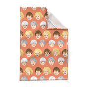 Golden Girls Faces - Large Coral