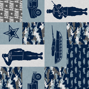 Army - Patchwork fabric - Full Soldier Military - navy and grey (90) - LAD19