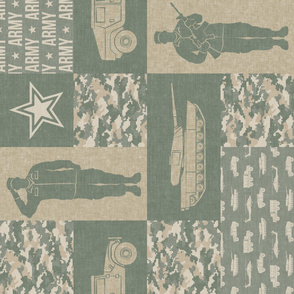 Army - Patchwork fabric - Full Soldier Military - OG light (90) - LAD19