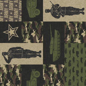 Army - Patchwork fabric - Full Soldier Military - OG (90) - LAD19