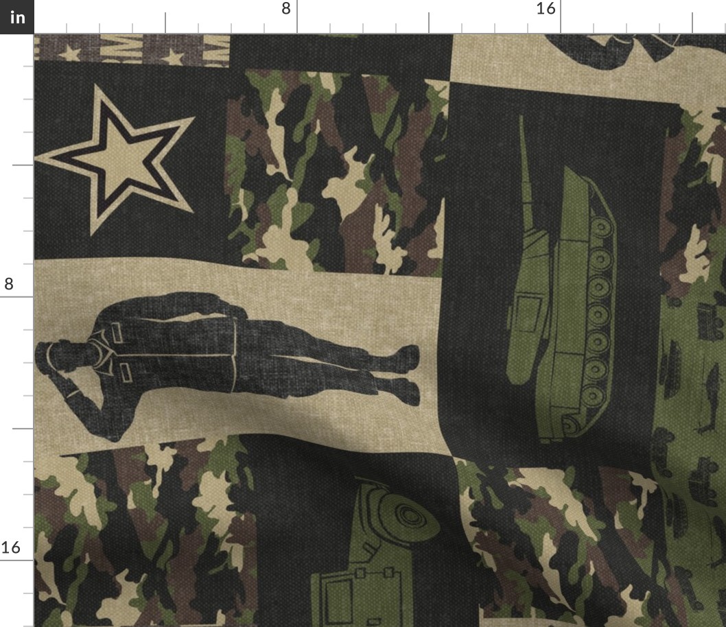 Army - Patchwork fabric - Full Soldier Military - OG (90) - LAD19