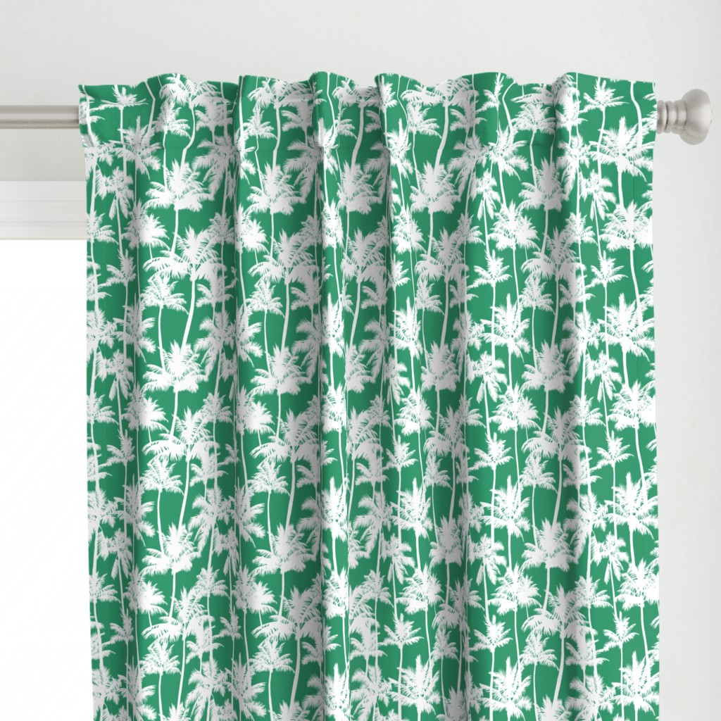 palm trees - white on green, small