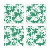 palm trees - white on green, small