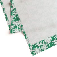 palm trees - white on green, small