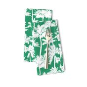 palm trees - white on green, small