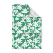 palm trees - white on green, small