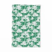 palm trees - white on green, small