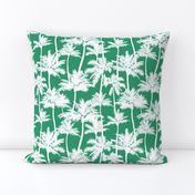 palm trees - white on green, small