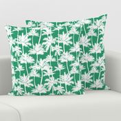 palm trees - white on green, small