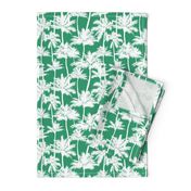 palm trees - white on green, small