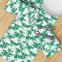 palm trees - white on green, small