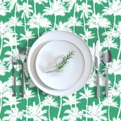 palm trees - white on green, small