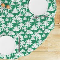 palm trees - white on green, small