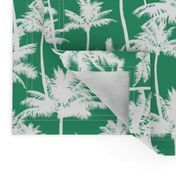 palm trees - white on green, small