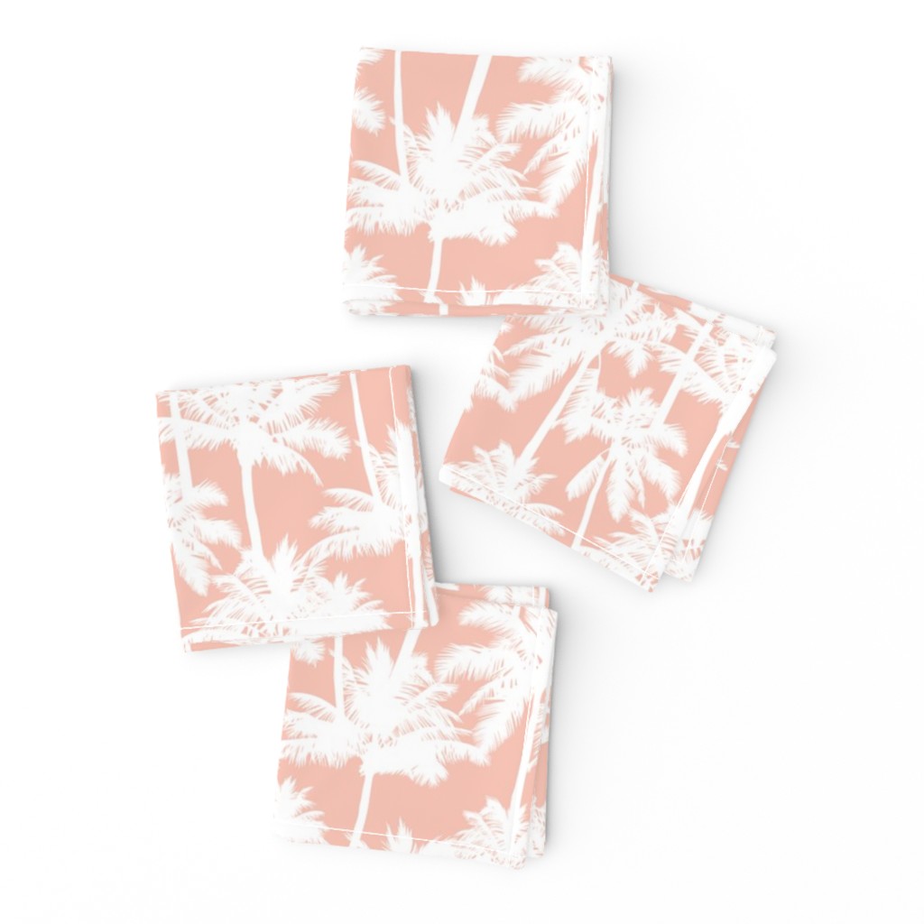 palm trees - white on blush, small